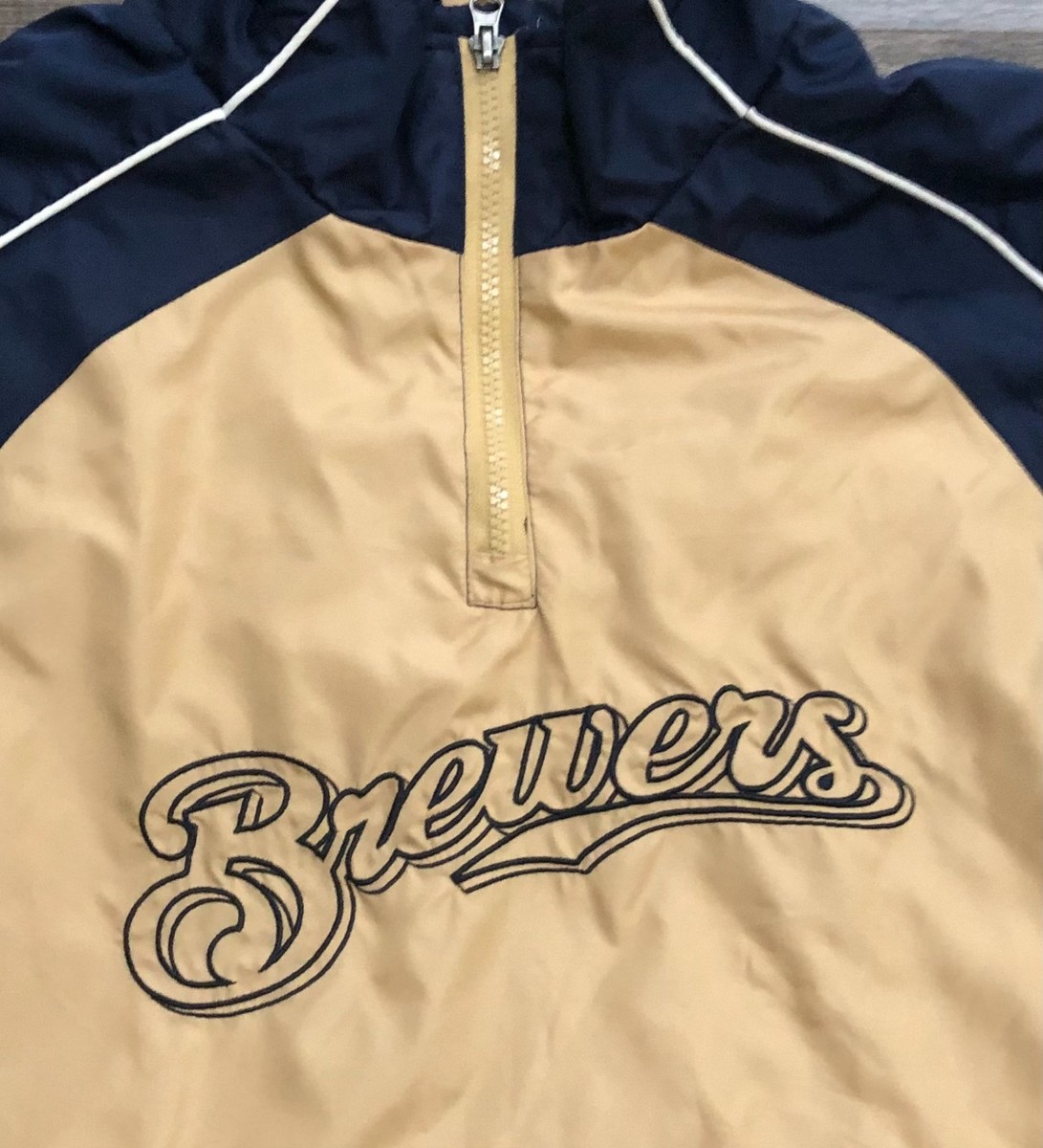 MLB Genuine Merchandise Mens Large Gold & Blue 1/4 Pullover Long