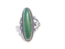 Sterling Silver Green Turquoise Native American Ring R1346