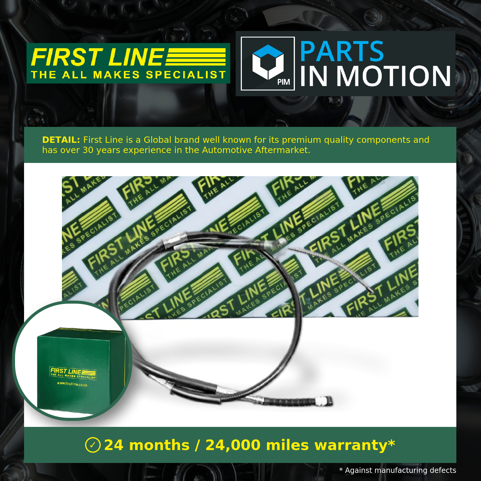Handbrake Cable Rear Left FKB2226 First Line Hand Brake Parking 4643029055 New