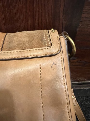 FRYE ilana Taupe Brown Tan Braided Leather Saddle Crossbody Bag Fringed Tassels - Picture 14 of 22