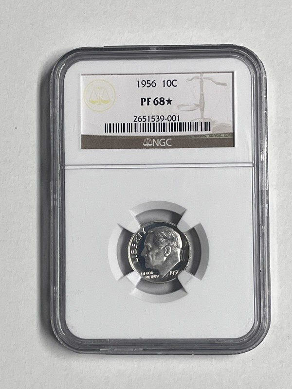 1956 10C Proof Silver Roosevelt Dime - NGC PF 68 STAR 