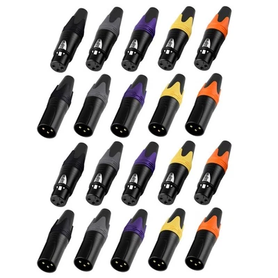 Rannsgeer 10 Pair 3 Pin XLR Connector Male & Female Plug for DIY