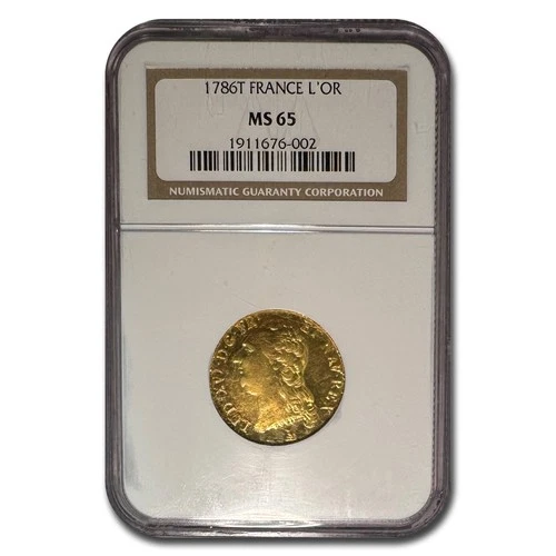 1786-T France Gold Louis d'Or Louis XVI MS-65 NGC