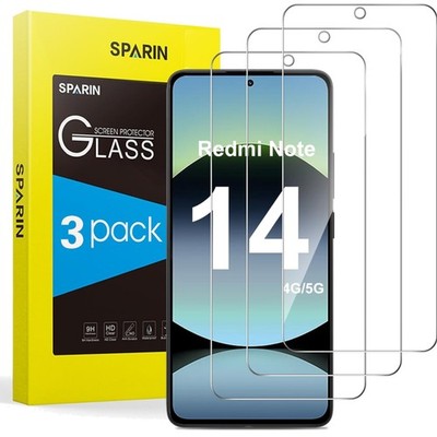 Schutzglas Xiaomi Redmi Note 14 4G/5G 3 Stück HD Kratzfest Anti-Fingerabdruck