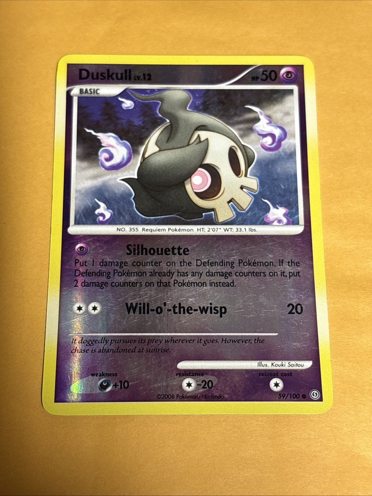 Pokemon Card - Duskull Stormfront 59/100 Common Reverse Holo LP