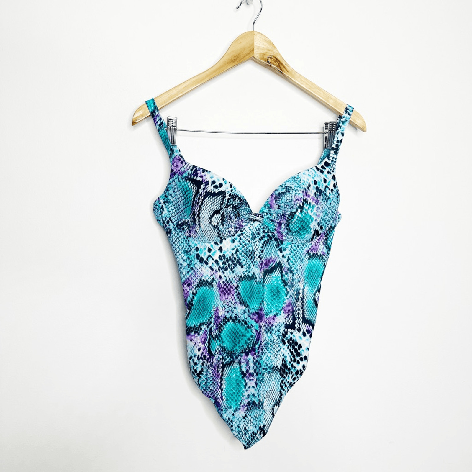 RODIAL One Piece SWIMSUIT Python Snake Print Blue… - image 2