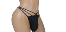 Black Thong SISSY POUCH PANTIES Crossdress for Men Sz 28-46 XL