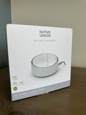 NEW Native Union Eclipse 3 Port USB-C Galaxy Charger Touch Sensor & Light WHITE
