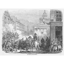 FRENCH REVOLUTION The Attack on the Pantheon - Antique Print 1848