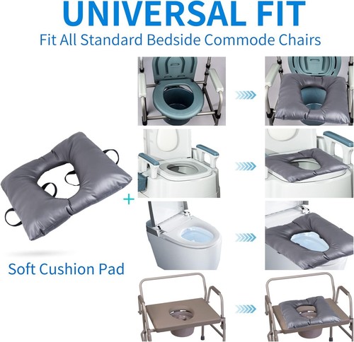 Bedside Commode Seat Cushion, Padded for Elderly, Soft Seat... - Picture 5 of 6