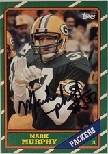1986 TOPPS Mark Murphy Auto Card #224 Rookie Signed Green Bay Packers Football . rookie card picture