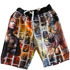 WWE Youth Swim Trunks John Cena And The Rock Allover Print Boys Size X-Large