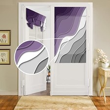 Door Curtains for Door Windows, Lavender Prple Grey Ombre Door Window
