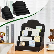 Wooden Greeting Card Display Stand for Postcard Brochure Photos Sticker Holder