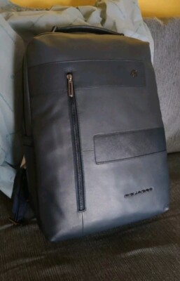 Piquadro Blue Square Großer Lederrucksack - Nachtblau, 45x25x15 Echtleder