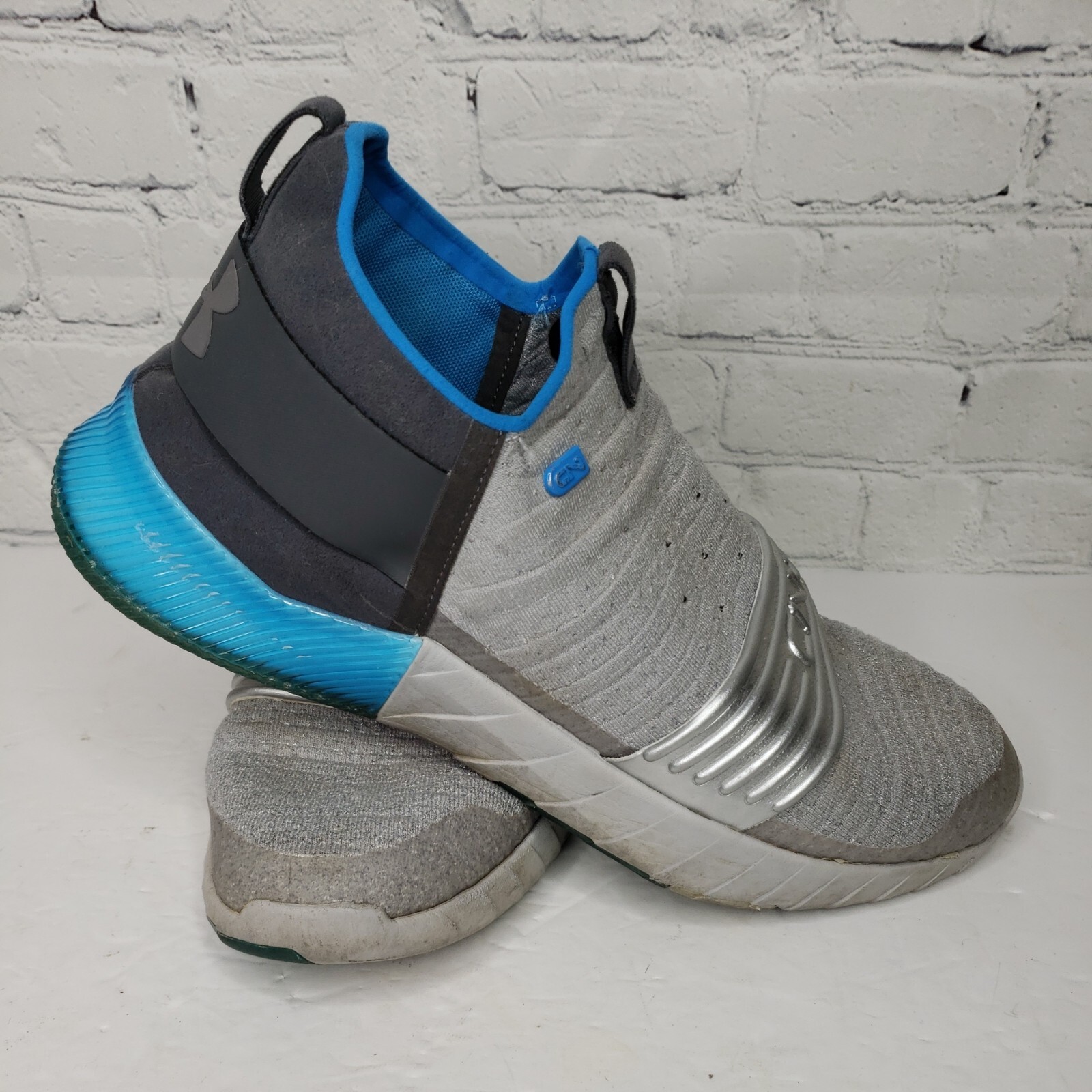 Under Armour Men's Cam Newton C1N Trainer Gray Blue Shoes 3000233100