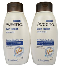 AVEENO Skin Relief Body Wash Fragrance Free 12 oz  2 bottles 