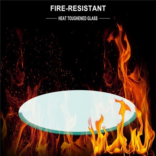 38.6" Inch Round Tempered Glass Table Top Clear 2/5" Thick Beveled Polished Edge - Picture 8 of 9