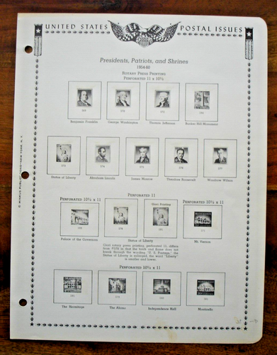 Full Sheet of 17th Stamps Presidents, Patriots and Shrines 1954-80 - Picture 4 of 4
