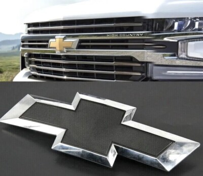 #ad #ad 2019 2021 Chevrolet Silverado 1500 Bowtie Front Grille Emblm Badg Chrome Black $46.85
