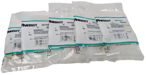 5 Panduit NK688MEI Cat6 8-Position 8-Wire Netkey Punchdown Jack Module Ivory NEW