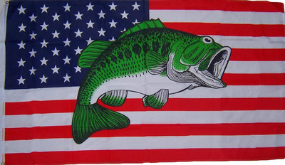 AMERICAN USA BASS FISH 3X5 FLAG FL691 3 X 5 hanging polyester flags fishing 100D