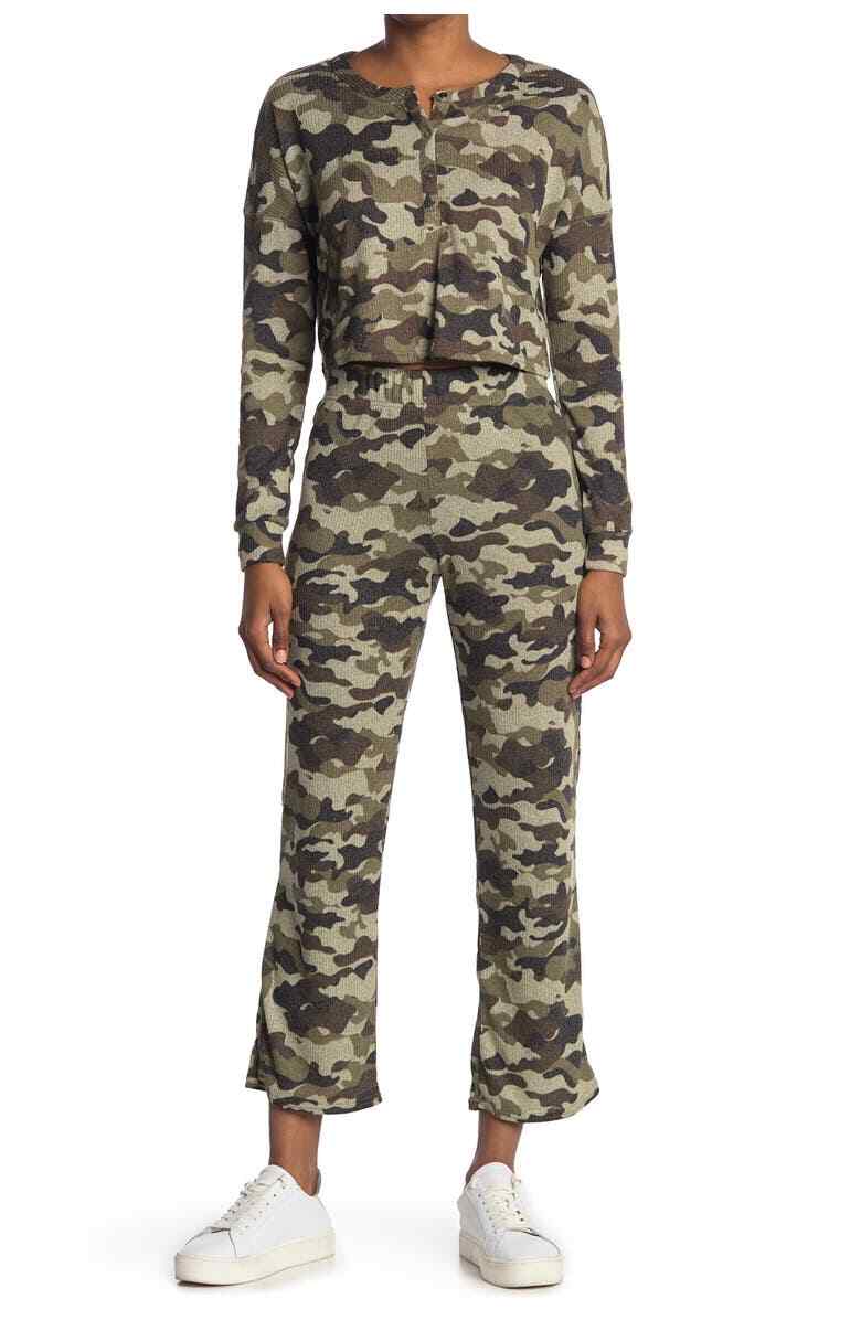 FILA Pantalone ROW A donna piccolo multicolore mimetico gamba larga fondo salotto