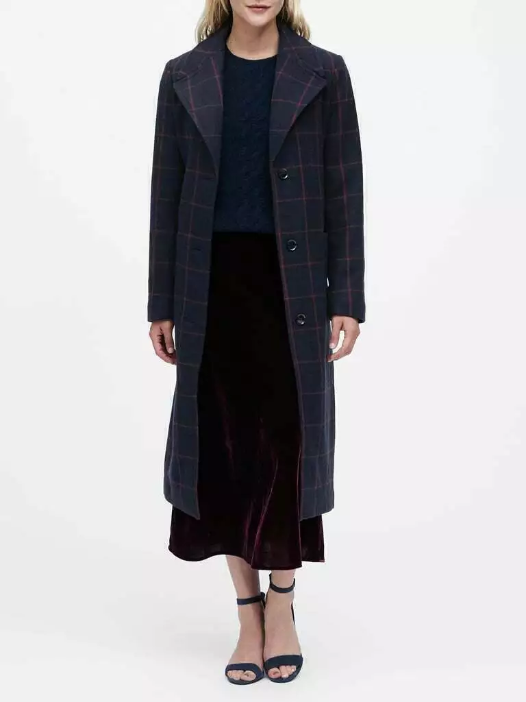 Italian melton long coat sales
