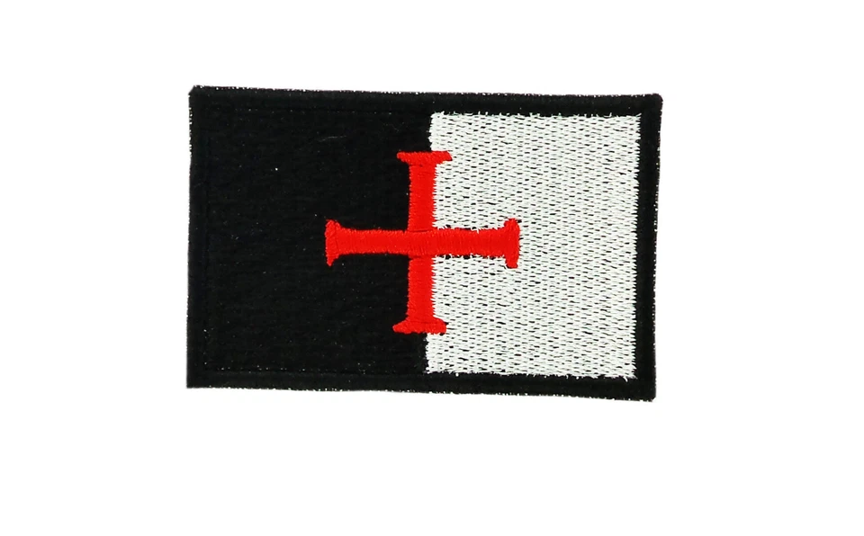 Patch toppe toppa ricamate termoadesiva bandiera templari beauceant cavalieri