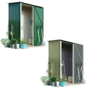 Garden Metal Shed Compact Pent 4.7' x 3ft Foundation Kit 