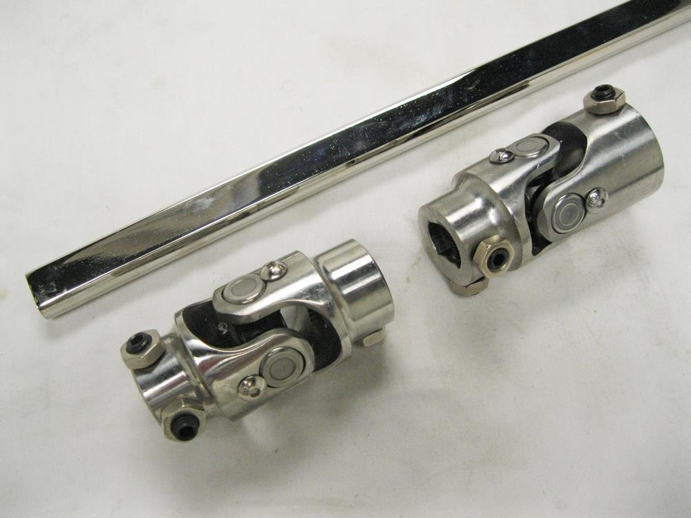 Polished Mustang II Steering Shaft Kit – 36” With 1DD And 9/16-26 X 3/4DD U-Joints (Manual Transmission)