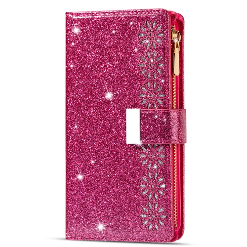 Glitter Zipper Wallet Case For Samsung S7 S8 S9 S10 S20+ Ultra Note Magnet Cover - Picture 14 of 17