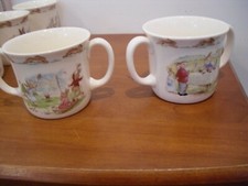 2 VTG Royal Doulton England Bunnykins 2 Handled Ceramic Mugs Cup 1984
