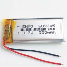 3.7V 550mAh Lipo Polymer Battery Rechargeable For MP3 Watch GPS Camera 602045