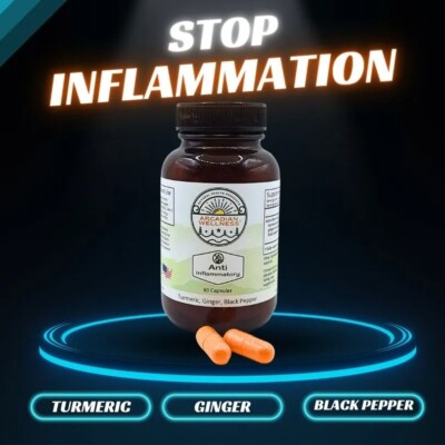 Anti-Inflammatory Capsules - Extracts of Turmeric, Ginger, Black Pepper - 60