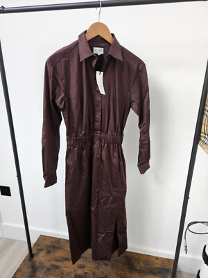 Jasper Conran Bitter Choc Shirt Dress Ladies Womens UK Size 10 Brown / Chocolate