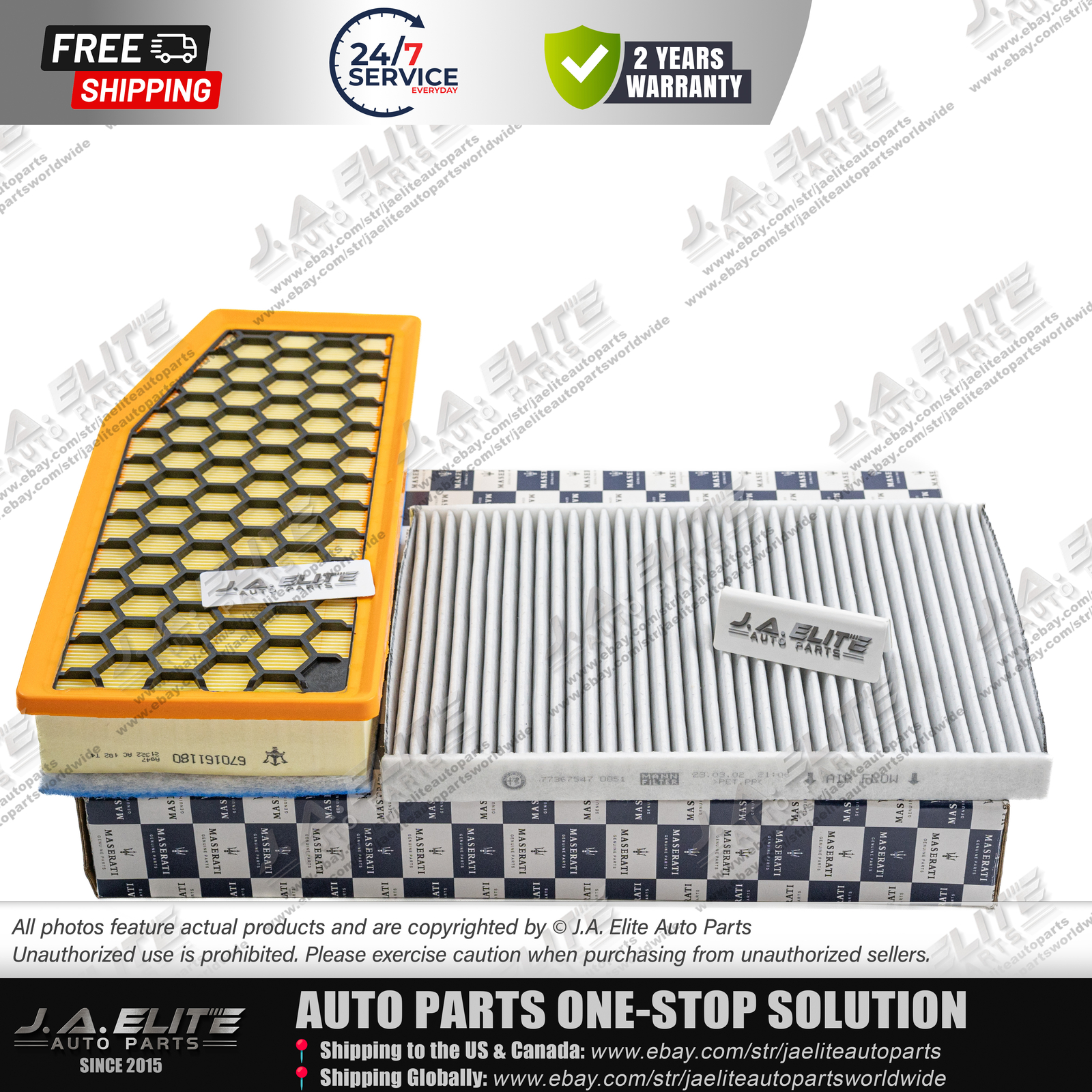 2pcs Air & Pollen Filter for Maserati Grecale 2.0 I4 (2023+) 670161180 673013332