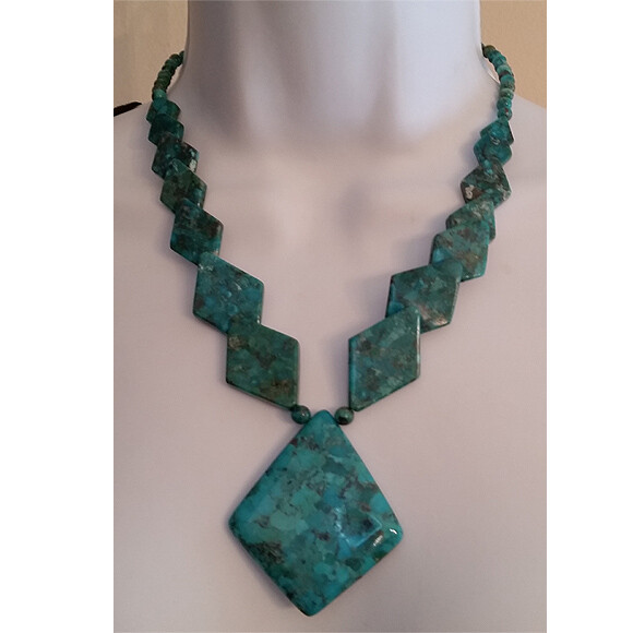 Jay King Reconstructed Turquoise Statement Neckla… - image 1