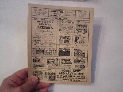 1955 CAPITOL THEATRE EVENTS ADVERTISING BROCHURE -  TUB BN-9