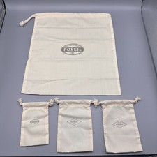 Lot of 4 Fossil Ivory Colored Handbag Dust Cover Bags Shoe Purse Storage Travel