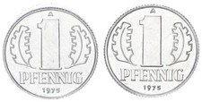 DDR 1 Pfennig 1975 Alu- Probe Wertseite 2x keine Drehung prägefrisch 94247