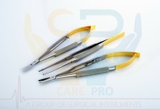 3 Castroviejo Micro Scissors Needle Holder Curved TC Forceps Dental Eye Set Kit