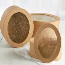 Nesting Paper Mache Oval Window Box Set of 3