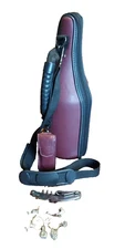 Caddy O Genuine Leather Wine Carrying Tote Set Chiller Zip Burgundy Leather 