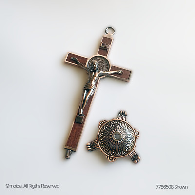 Saint Benedict Crucifix with Stand - 8 Inch Catholic Cross. Crucifijo San Benito