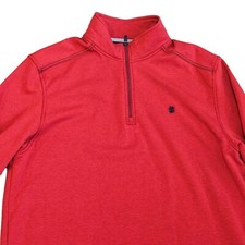 IZOD Advantage Performance Stretch Men's 1/4 Zip Red Mock Neck Pullover Size XLT