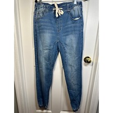 Victorious Denim Men's Joggers Drawstring Waist Casual Pants Comfy Blue L