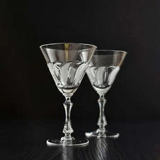 Set of 2 Hand-Cut 6 oz Crystal Martini/Cocktail Glasses – Neman Glasswork