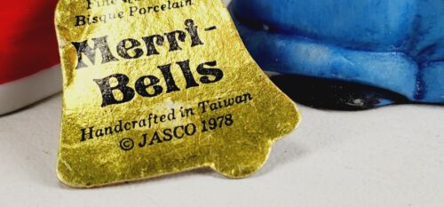 Vintage 2er Set Jasco 1978 Merri Bells feine Biskusglocke Porzellan Figur, 4,5 Zoll x 2 - Bild 4 von 8