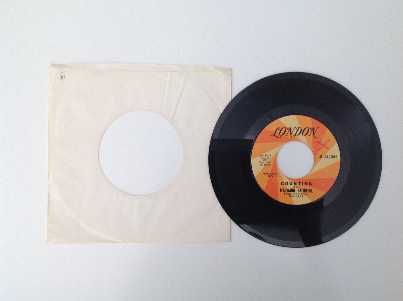 MARIANNE FAITHFULL: Counting / Tomorrow's Calling - Promo - 1966 - Vinyl 45 - VG